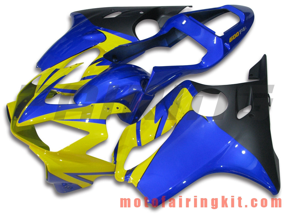 Fairing Kits Fit for CBR600F4i 2001 2002 2003 CBR600 F4i 01 02 03 Plastic ABS Injection Mold Complete Motorcycle Body Aftermarket Bodywork Frame (Yellow & Blue) B004