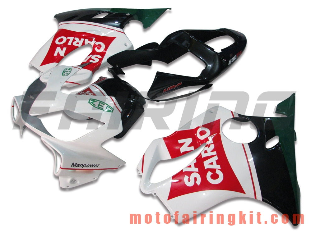 Kits de carenado aptos para CBR600F4i 2001 2002 2003 CBR600 F4i 01 02 03 Molde de inyección de plástico ABS Carrocería completa para motocicleta Carrocería del mercado de accesorios Marco (rojo y blanco) B005