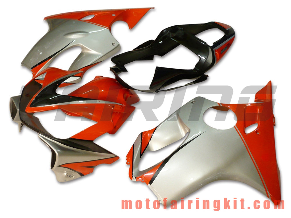 Fairing Kits Fit for CBR600F4i 2001 2002 2003 CBR600 F4i 01 02 03 Plastic ABS Injection Mold Complete Motorcycle Body Aftermarket Bodywork Frame (Red & Silver) B011