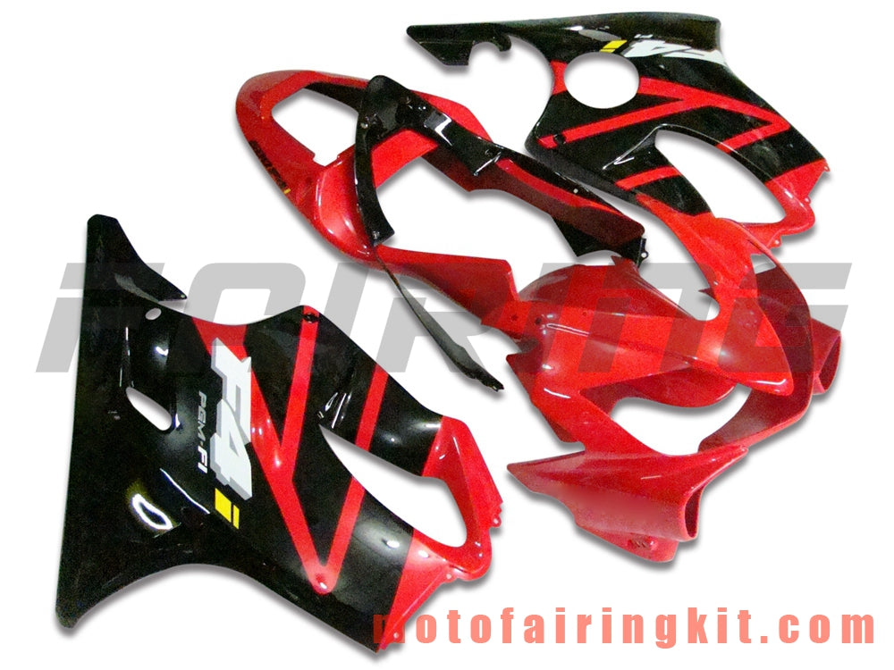 Fairing Kits Fit for CBR600F4i 2001 2002 2003 CBR600 F4i 01 02 03 Plastic ABS Injection Mold Complete Motorcycle Body Aftermarket Bodywork Frame (Black & Red) B013