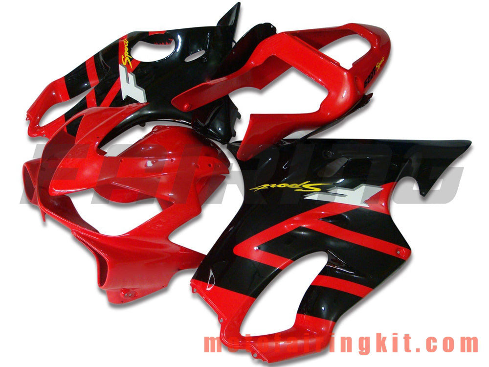 Fairing Kits Fit for CBR600F4i 2001 2002 2003 CBR600 F4i 01 02 03 Plastic ABS Injection Mold Complete Motorcycle Body Aftermarket Bodywork Frame (Red & Black) B014