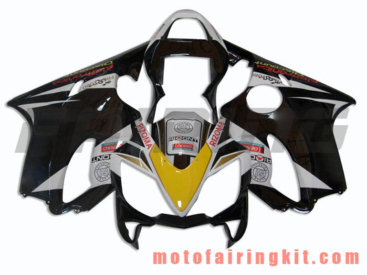 フェアリングキット CBR600F4i 2001 2002 2003 CBR600 F4i 01 02 03 プラスチック ABS 射出成形 完全なオートバイボディ アフターマーケットボディワークフレーム (ブラック &amp; ホワイト) B015