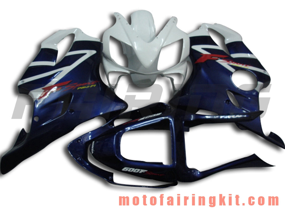 Fairing Kits Fit for CBR600F4i 2001 2002 2003 CBR600 F4i 01 02 03 Plastic ABS Injection Mold Complete Motorcycle Body Aftermarket Bodywork Frame (White & Blue) B018