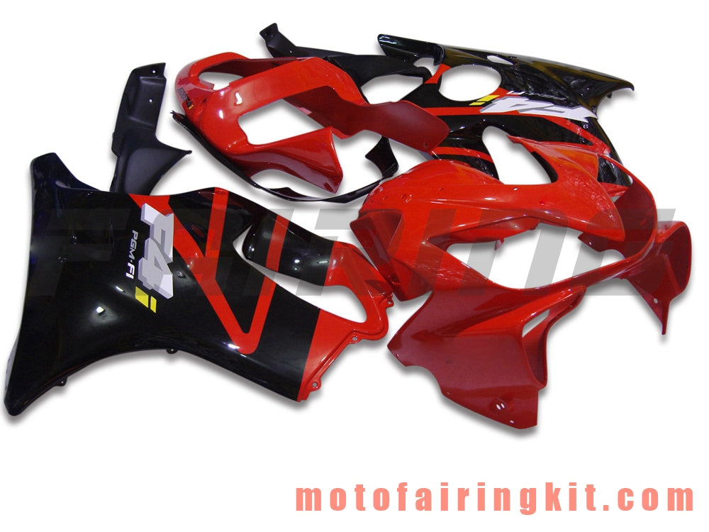 Fairing Kits Fit for CBR600F4i 2001 2002 2003 CBR600 F4i 01 02 03 Plastic ABS Injection Mold Complete Motorcycle Body Aftermarket Bodywork Frame (Red & Black) B022