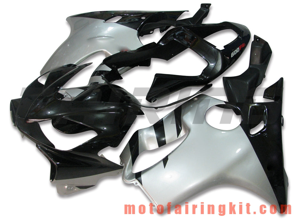 Fairing Kits Fit for CBR600F4i 2001 2002 2003 CBR600 F4i 01 02 03 Plastic ABS Injection Mold Complete Motorcycle Body Aftermarket Bodywork Frame (Black & Silver) B027