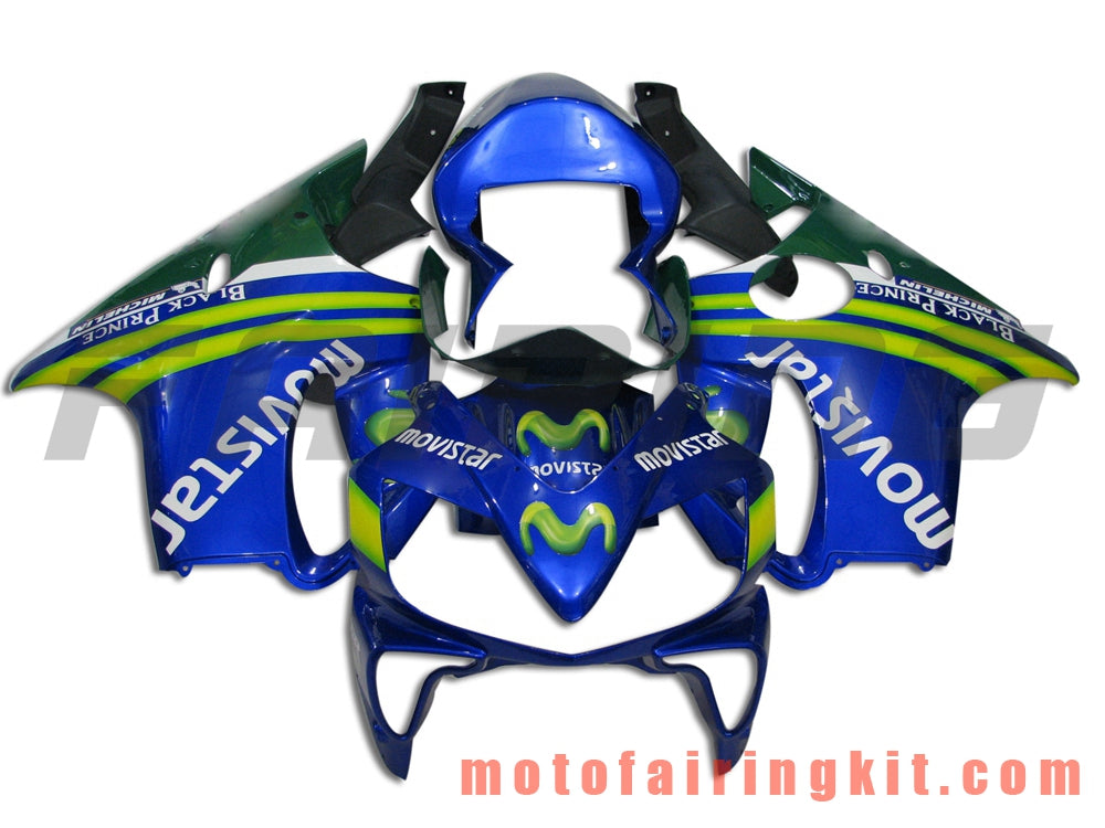 Kits de carenado aptos para CBR600F4i 2001 2002 2003 CBR600 F4i 01 02 03 Molde de inyección de plástico ABS Carrocería completa para motocicleta Carrocería del mercado de accesorios Marco (azul y verde) B030