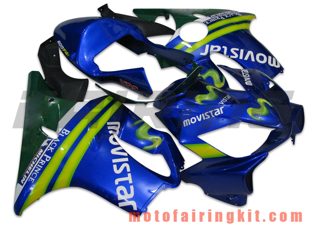 Fairing Kits Fit for CBR600F4i 2001 2002 2003 CBR600 F4i 01 02 03 Plastic ABS Injection Mold Complete Motorcycle Body Aftermarket Bodywork Frame (Blue & Green) B030