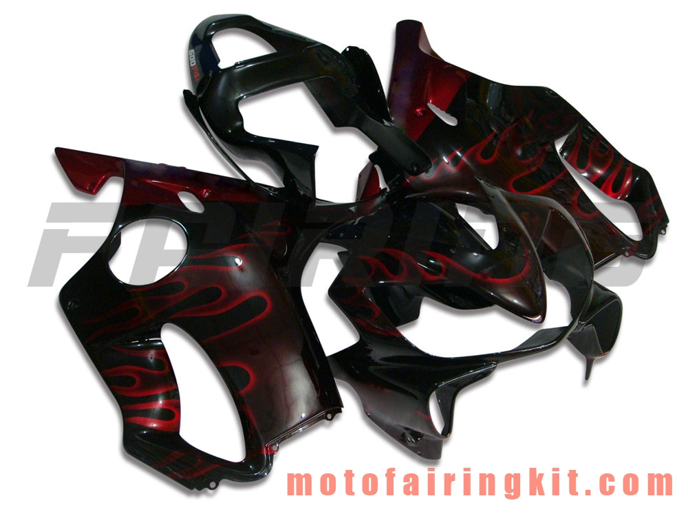 Fairing Kits Fit for CBR600F4i 2001 2002 2003 CBR600 F4i 01 02 03 Plastic ABS Injection Mold Complete Motorcycle Body Aftermarket Bodywork Frame (Black & Red) B034