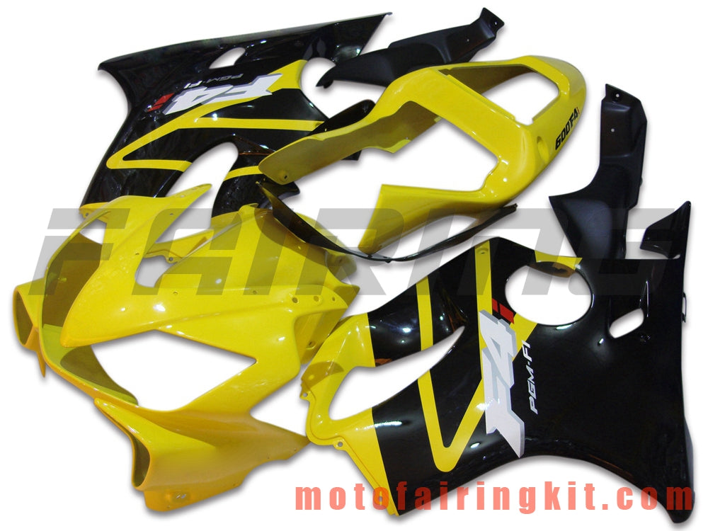 Fairing Kits Fit for CBR600F4i 2001 2002 2003 CBR600 F4i 01 02 03 Plastic ABS Injection Mold Complete Motorcycle Body Aftermarket Bodywork Frame (Yellow & Black) B037