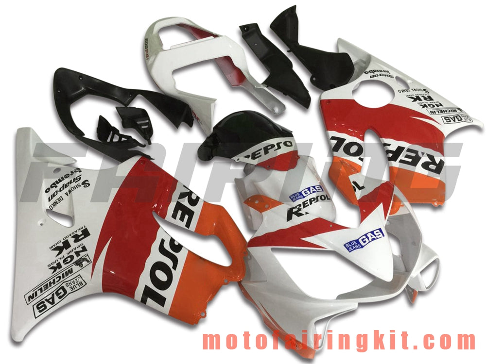 Kits de carenado aptos para CBR600F4i 2001 2002 2003 CBR600 F4i 01 02 03 Molde de inyección de plástico ABS Carrocería completa para motocicleta Carrocería del mercado de accesorios Marco (rojo y blanco) B042