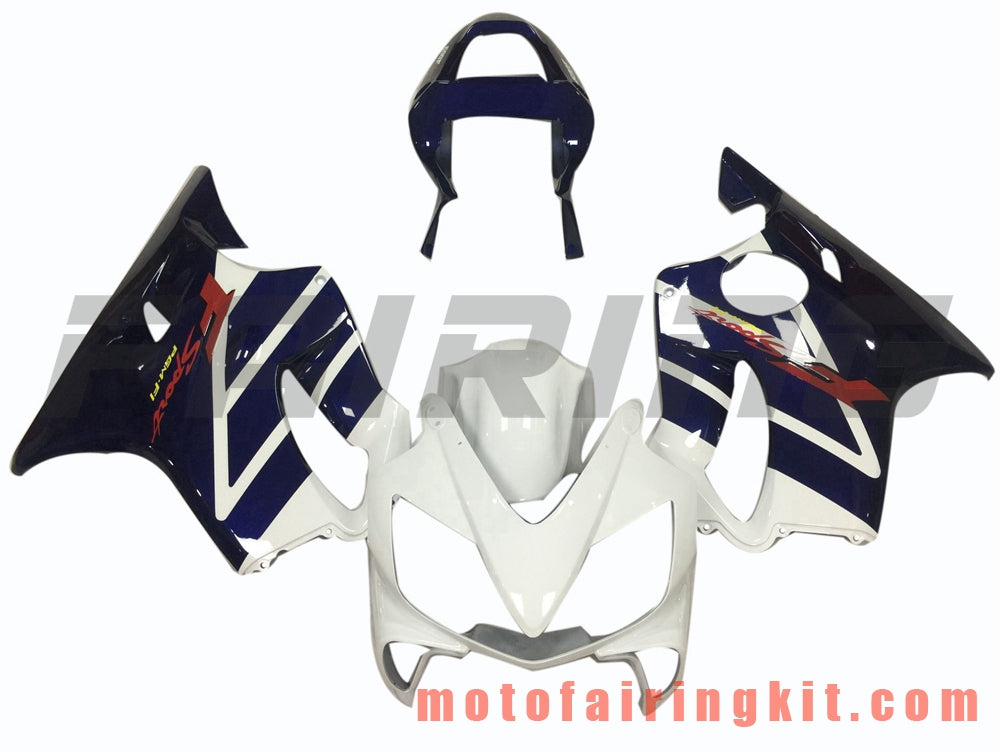 Fairing Kits Fit for CBR600F4i 2001 2002 2003 CBR600 F4i 01 02 03 Plastic ABS Injection Mold Complete Motorcycle Body Aftermarket Bodywork Frame (White & Blue) B046