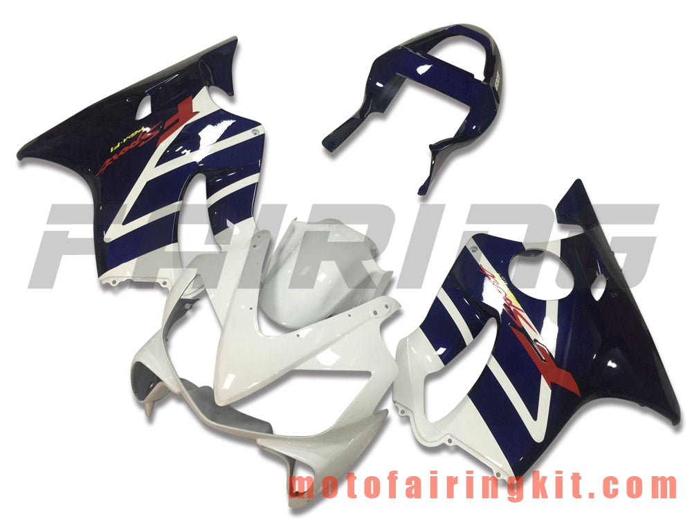 Fairing Kits Fit for CBR600F4i 2001 2002 2003 CBR600 F4i 01 02 03 Plastic ABS Injection Mold Complete Motorcycle Body Aftermarket Bodywork Frame (White & Blue) B046