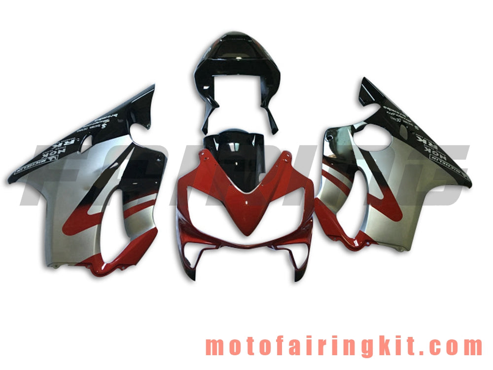 Fairing Kits Fit for CBR600F4i 2001 2002 2003 CBR600 F4i 01 02 03 Plastic ABS Injection Mold Complete Motorcycle Body Aftermarket Bodywork Frame (Red & Silver) B053