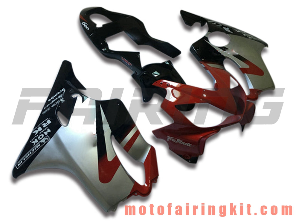 Fairing Kits Fit for CBR600F4i 2001 2002 2003 CBR600 F4i 01 02 03 Plastic ABS Injection Mold Complete Motorcycle Body Aftermarket Bodywork Frame (Red & Silver) B053