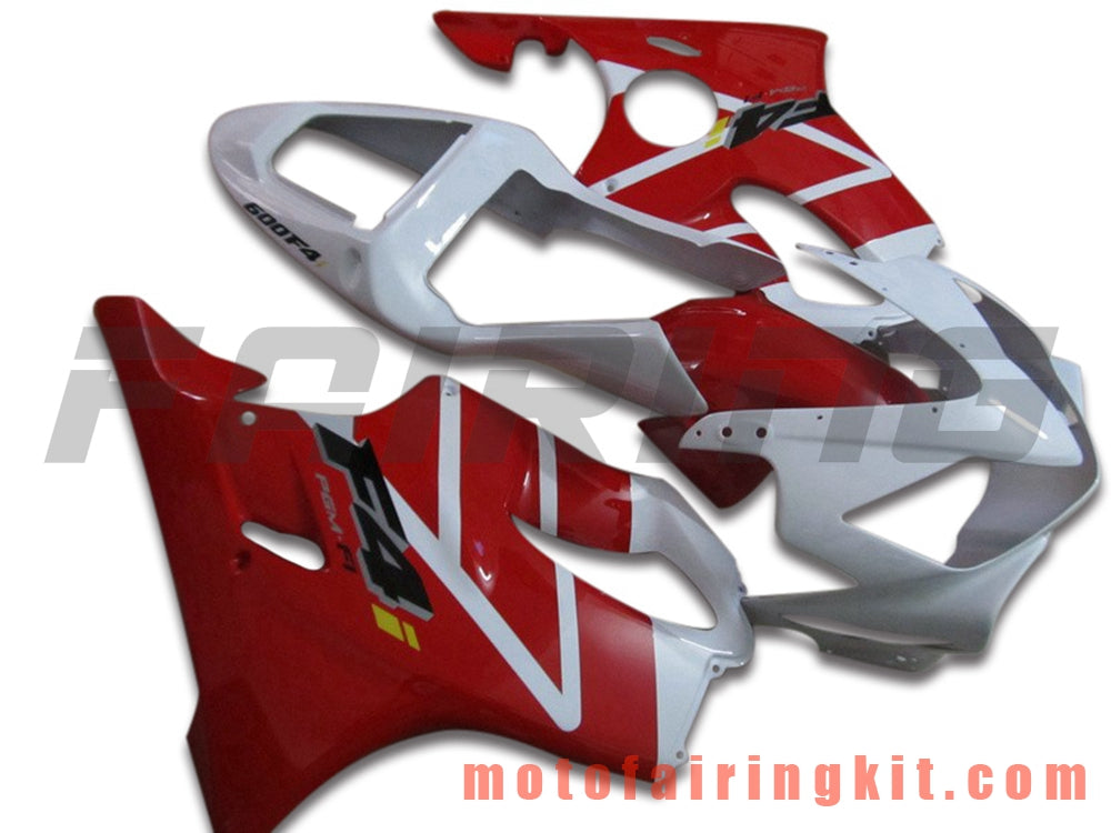 Fairing Kits Fit for CBR600F4i 2001 2002 2003 CBR600 F4i 01 02 03 Plastic ABS Injection Mold Complete Motorcycle Body Aftermarket Bodywork Frame (Red & White) B054