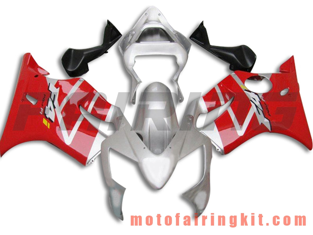 Fairing Kits Fit for CBR600F4i 2001 2002 2003 CBR600 F4i 01 02 03 Plastic ABS Injection Mold Complete Motorcycle Body Aftermarket Bodywork Frame (Red & Silver) B056