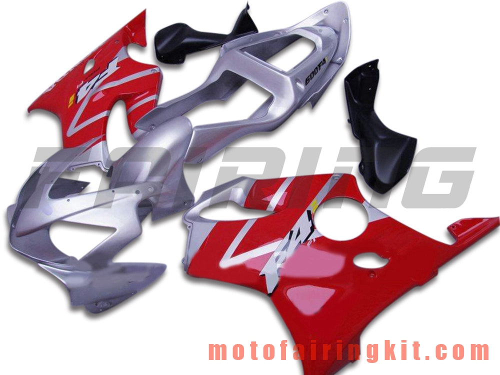 フェアリングキット CBR600F4i 2001 2002 2003 CBR600 F4i 01 02 03 プラスチック ABS 射出成形 完全なオートバイボディ アフターマーケットボディワークフレーム (レッド &amp; シルバー) B056