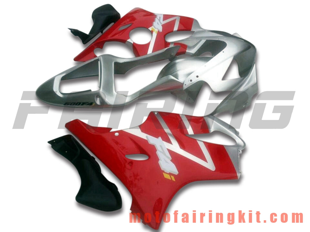 Fairing Kits Fit for CBR600F4i 2001 2002 2003 CBR600 F4i 01 02 03 Plastic ABS Injection Mold Complete Motorcycle Body Aftermarket Bodywork Frame (Red & Silver) B059