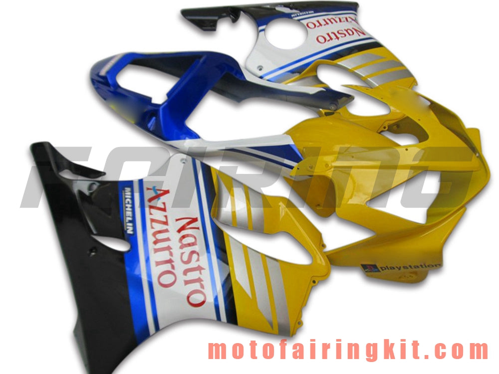 Kits de carenado aptos para CBR600F4i 2001 2002 2003 CBR600 F4i 01 02 03 Molde de inyección de plástico ABS Carrocería completa para motocicleta Carrocería del mercado de accesorios Marco (amarillo y blanco) B063