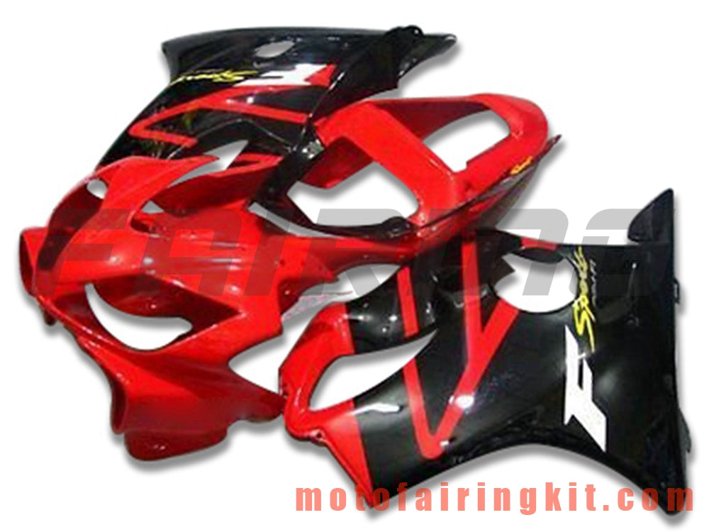 フェアリングキット CBR600F4i 2001 2002 2003 CBR600 F4i 01 02 03 プラスチック ABS 射出成型 完全なオートバイボディ アフターマーケットボディワークフレーム (レッド &amp; ブラック) B070