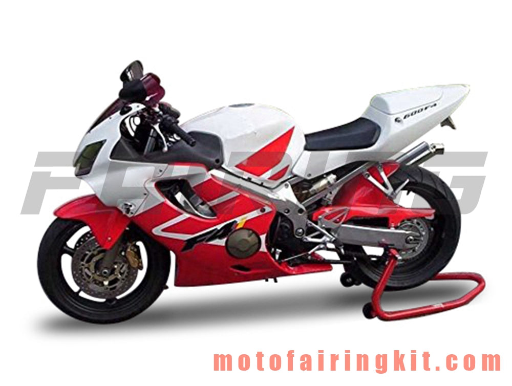 Fairing Kits Fit for CBR600F4i 2001 2002 2003 CBR600 F4i 01 02 03 Plastic ABS Injection Mold Complete Motorcycle Body Aftermarket Bodywork Frame (Red & White) B073