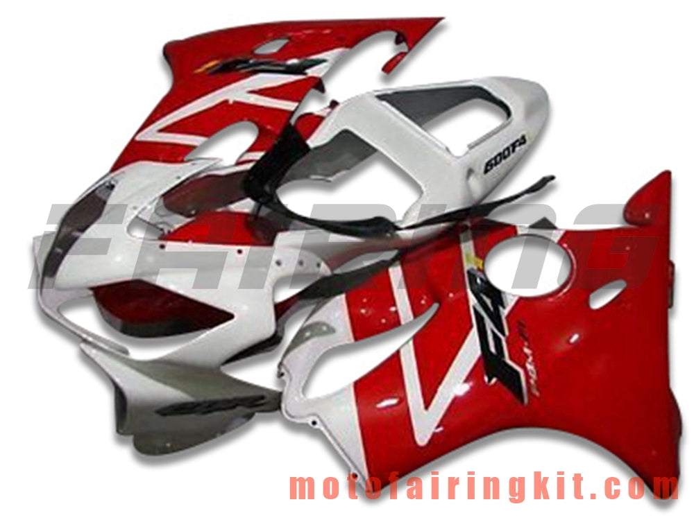 Fairing Kits Fit for CBR600F4i 2001 2002 2003 CBR600 F4i 01 02 03 Plastic ABS Injection Mold Complete Motorcycle Body Aftermarket Bodywork Frame (Red & White) B073