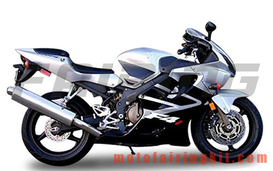 Fairing Kits Fit for CBR600F4i 2001 2002 2003 CBR600 F4i 01 02 03 Plastic ABS Injection Mold Complete Motorcycle Body Aftermarket Bodywork Frame (Black & Silver) B074