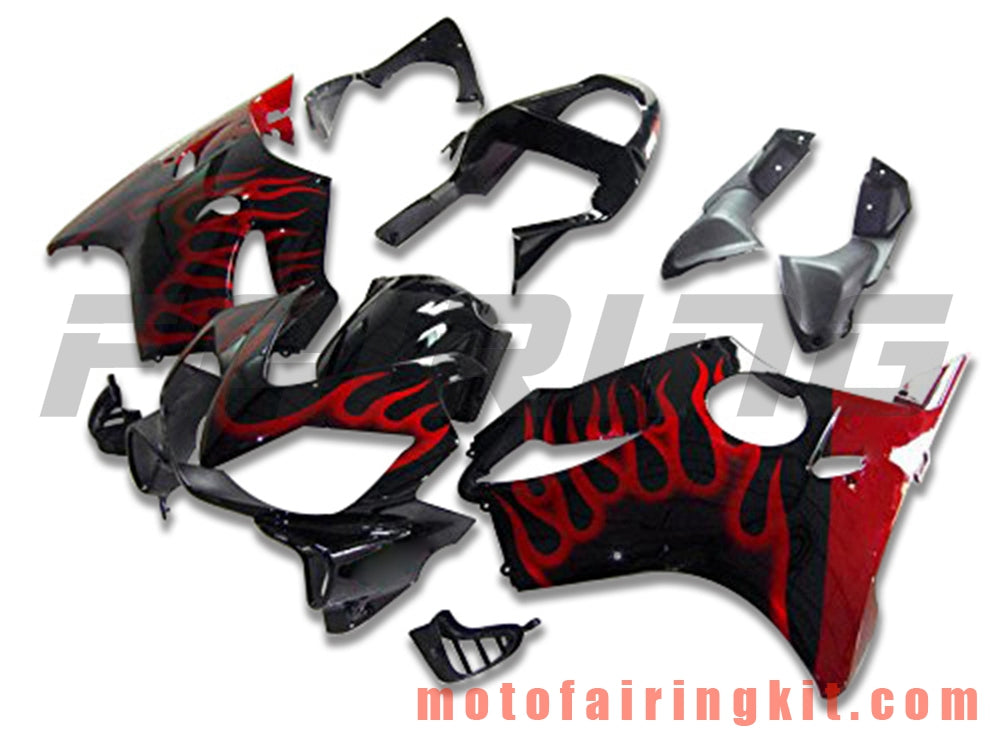 Fairing Kits Fit for CBR600F4i 2001 2002 2003 CBR600 F4i 01 02 03 Plastic ABS Injection Mold Complete Motorcycle Body Aftermarket Bodywork Frame (Black & Red) B075