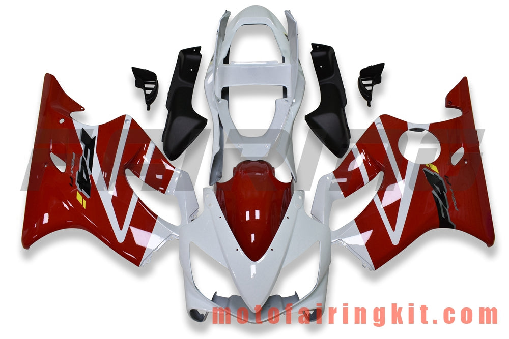 Fairing Kits Fit for CBR600F4i 2001 2002 2003 CBR600 F4i 01 02 03 Plastic ABS Injection Mold Complete Motorcycle Body Aftermarket Bodywork Frame (Red & White) B077