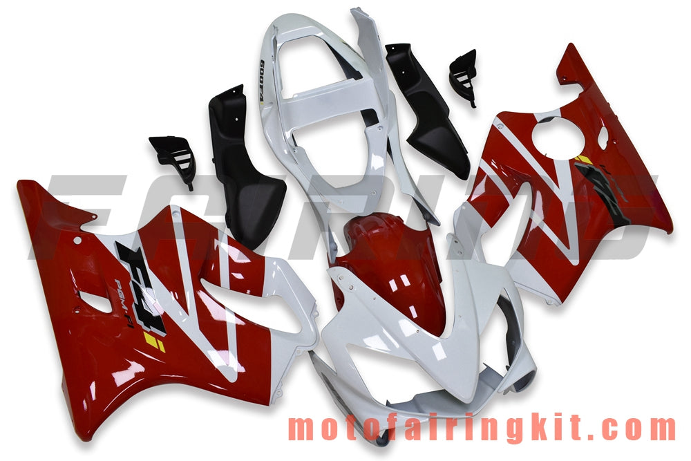 Fairing Kits Fit for CBR600F4i 2001 2002 2003 CBR600 F4i 01 02 03 Plastic ABS Injection Mold Complete Motorcycle Body Aftermarket Bodywork Frame (Red & White) B077