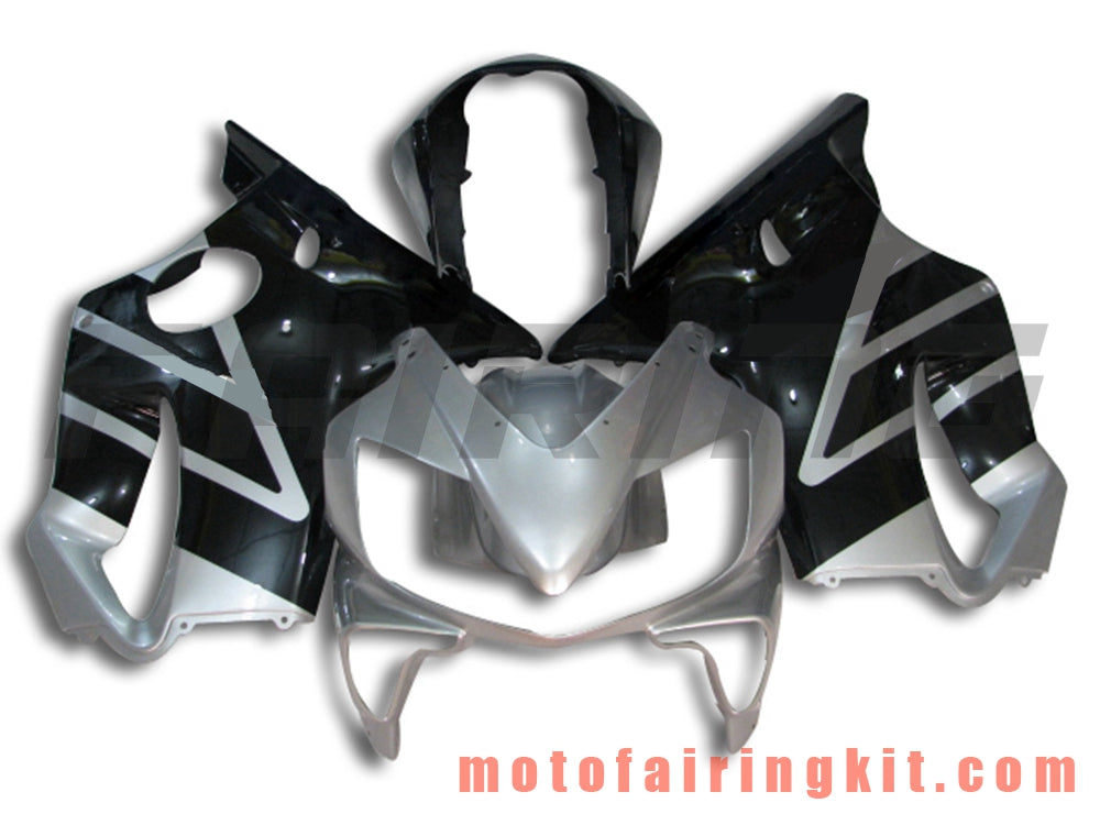 Fairing Kits Fit for CBR600F4i 2004 2005 2006 2007 CBR600 F4i 04 05 06 07 Plastic ABS Injection Mold Complete Motorcycle Body Aftermarket Bodywork Frame (Black & Silver) B002