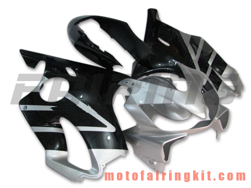 Fairing Kits Fit for CBR600F4i 2004 2005 2006 2007 CBR600 F4i 04 05 06 07 Plastic ABS Injection Mold Complete Motorcycle Body Aftermarket Bodywork Frame (Black & Silver) B002