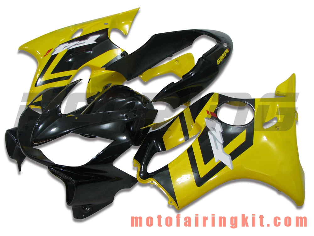 Kits de carenado aptos para CBR600F4i 2004 2005 2006 2007 CBR600 F4i 04 05 06 07 Molde de inyección de plástico ABS Carrocería completa para motocicleta Carrocería del mercado de accesorios Marco (amarillo y negro) B003