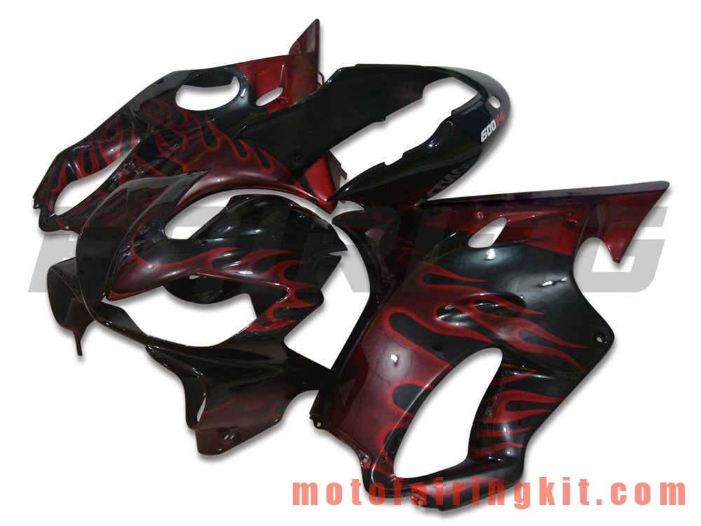 Fairing Kits Fit for CBR600F4i 2004 2005 2006 2007 CBR600 F4i 04 05 06 07 Plastic ABS Injection Mold Complete Motorcycle Body Aftermarket Bodywork Frame (Black & Red) B007