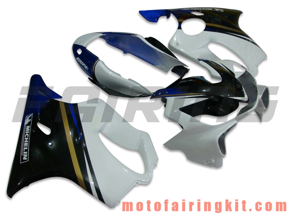 Fairing Kits Fit for CBR600F4i 2004 2005 2006 2007 CBR600 F4i 04 05 06 07 Plastic ABS Injection Mold Complete Motorcycle Body Aftermarket Bodywork Frame (White & Black) B008