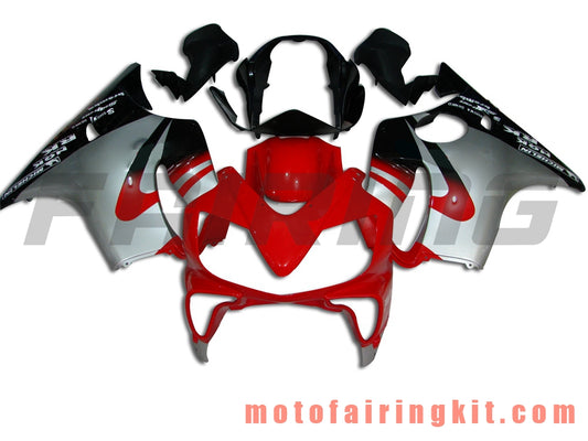 Fairing Kits Fit for CBR600F4i 2004 2005 2006 2007 CBR600 F4i 04 05 06 07 Plastic ABS Injection Mold Complete Motorcycle Body Aftermarket Bodywork Frame (Red & Silver) B010