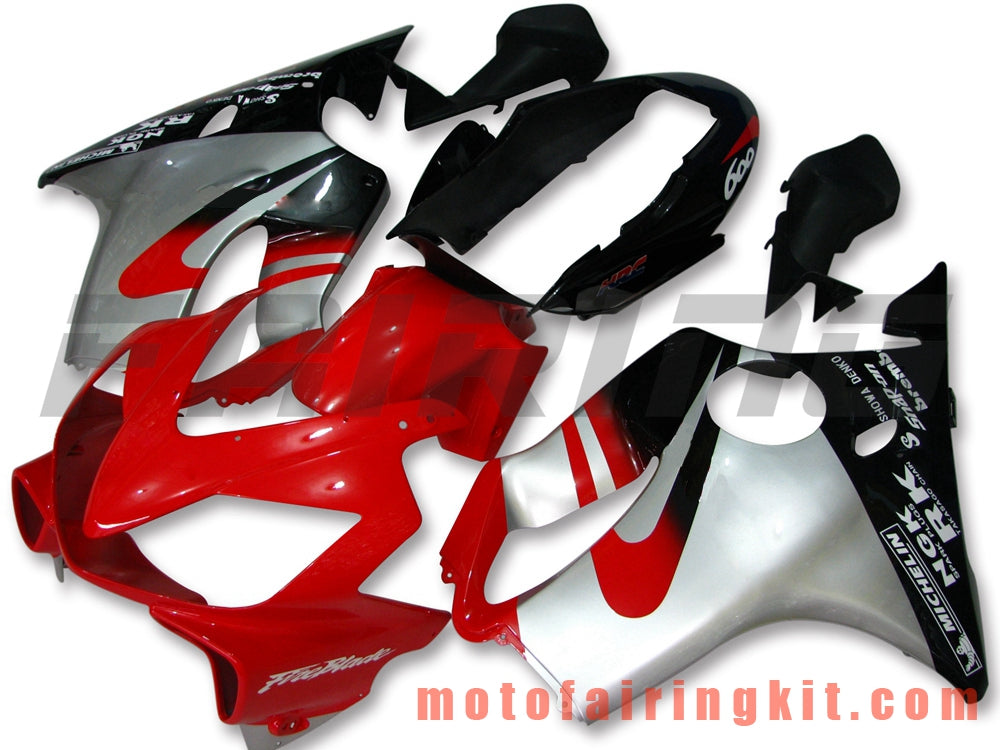 Fairing Kits Fit for CBR600F4i 2004 2005 2006 2007 CBR600 F4i 04 05 06 07 Plastic ABS Injection Mold Complete Motorcycle Body Aftermarket Bodywork Frame (Red & Silver) B010