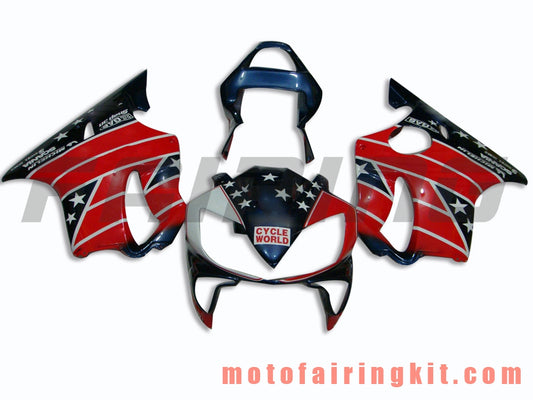 Fairing Kits Fit for CBR600F4i 2004 2005 2006 2007 CBR600 F4i 04 05 06 07 Plastic ABS Injection Mold Complete Motorcycle Body Aftermarket Bodywork Frame (Red & Blue) B014