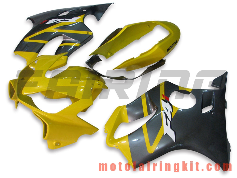 Fairing Kits Fit for CBR600F4i 2004 2005 2006 2007 CBR600 F4i 04 05 06 07 Plastic ABS Injection Mold Complete Motorcycle Body Aftermarket Bodywork Frame (Yellow & Gray) B015