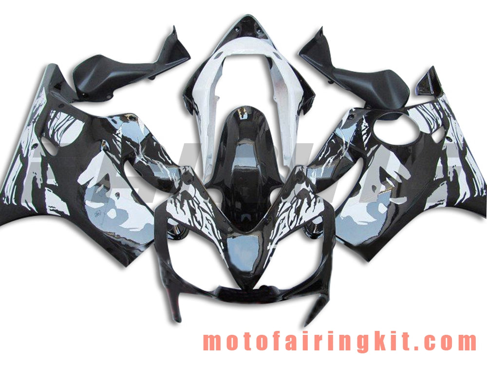 Fairing Kits Fit for CBR600F4i 2004 2005 2006 2007 CBR600 F4i 04 05 06 07 Plastic ABS Injection Mold Complete Motorcycle Body Aftermarket Bodywork Frame (Black & White) B028