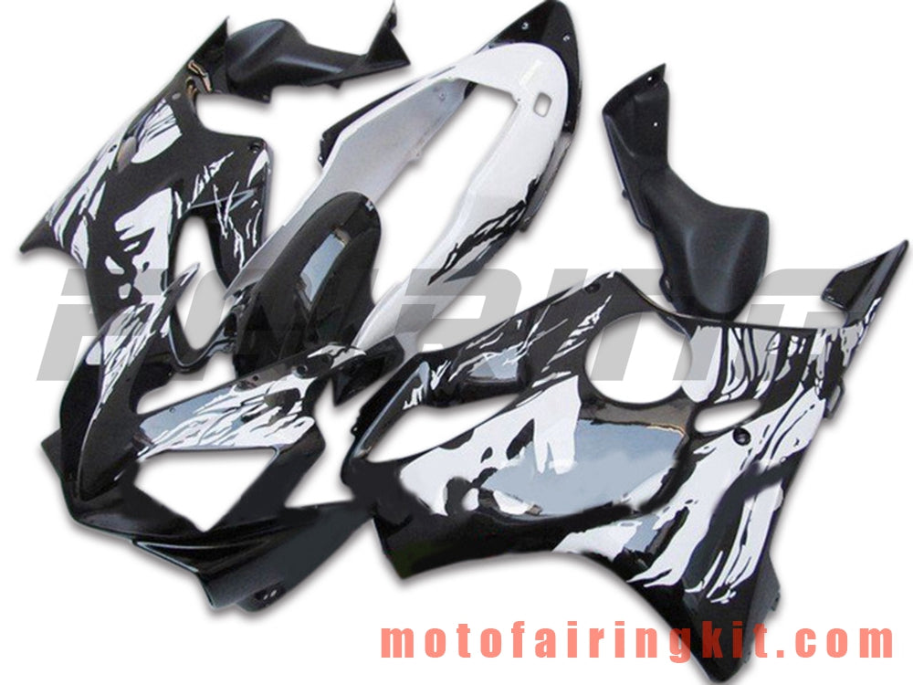 Fairing Kits Fit for CBR600F4i 2004 2005 2006 2007 CBR600 F4i 04 05 06 07 Plastic ABS Injection Mold Complete Motorcycle Body Aftermarket Bodywork Frame (Black & White) B028