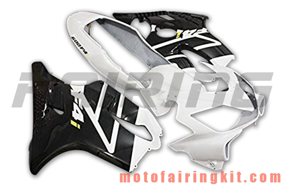 Fairing Kits Fit for CBR600F4i 2004 2005 2006 2007 CBR600 F4i 04 05 06 07 Plastic ABS Injection Mold Complete Motorcycle Body Aftermarket Bodywork Frame (Black & White) B039