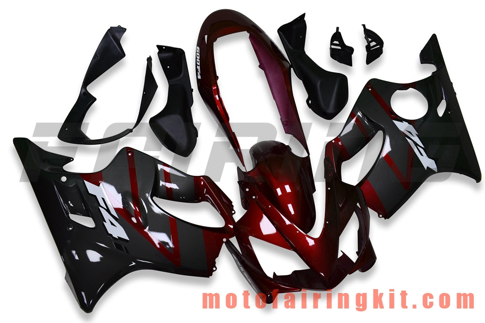 Fairing Kits Fit for CBR600F4i 2004 2005 2006 2007 CBR600 F4i 04 05 06 07 Plastic ABS Injection Mold Complete Motorcycle Body Aftermarket Bodywork Frame (Red & Black) B040