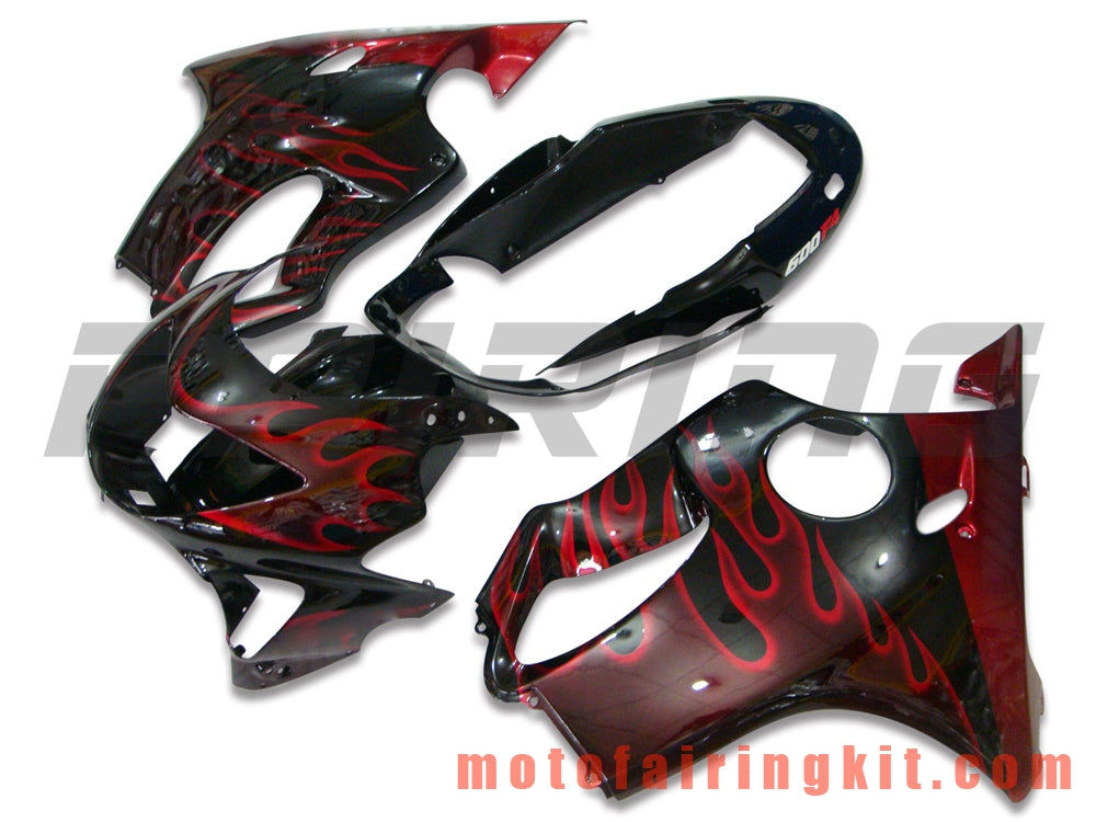 Fairing Kits Fit for CBR600F4 1999 2000 CBR600 F4 99 00 Plastic ABS Injection Mold Complete Motorcycle Body Aftermarket Bodywork Frame (Red & Black) B001