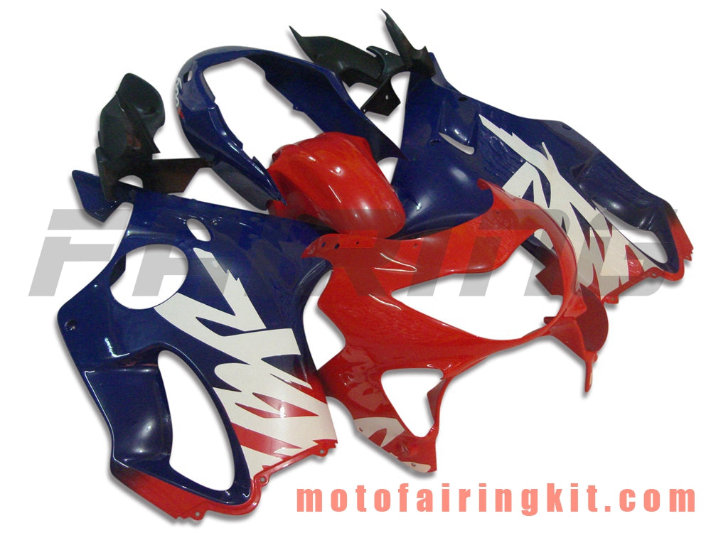 Kits de carenado aptos para CBR600F4 1999 2000 CBR600 F4 99 00 Molde de inyección de plástico ABS Carrocería completa para motocicleta Marco de carrocería de posventa (rojo y azul) B002