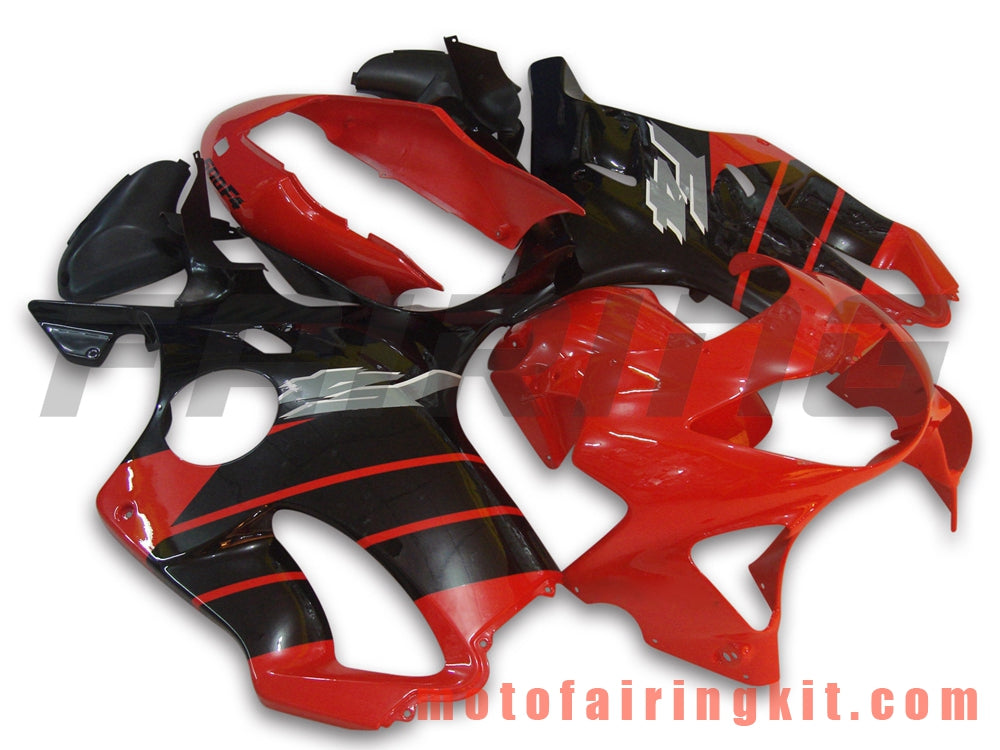 Fairing Kits Fit for CBR600F4 1999 2000 CBR600 F4 99 00 Plastic ABS Injection Mold Complete Motorcycle Body Aftermarket Bodywork Frame (Red & Black) B004