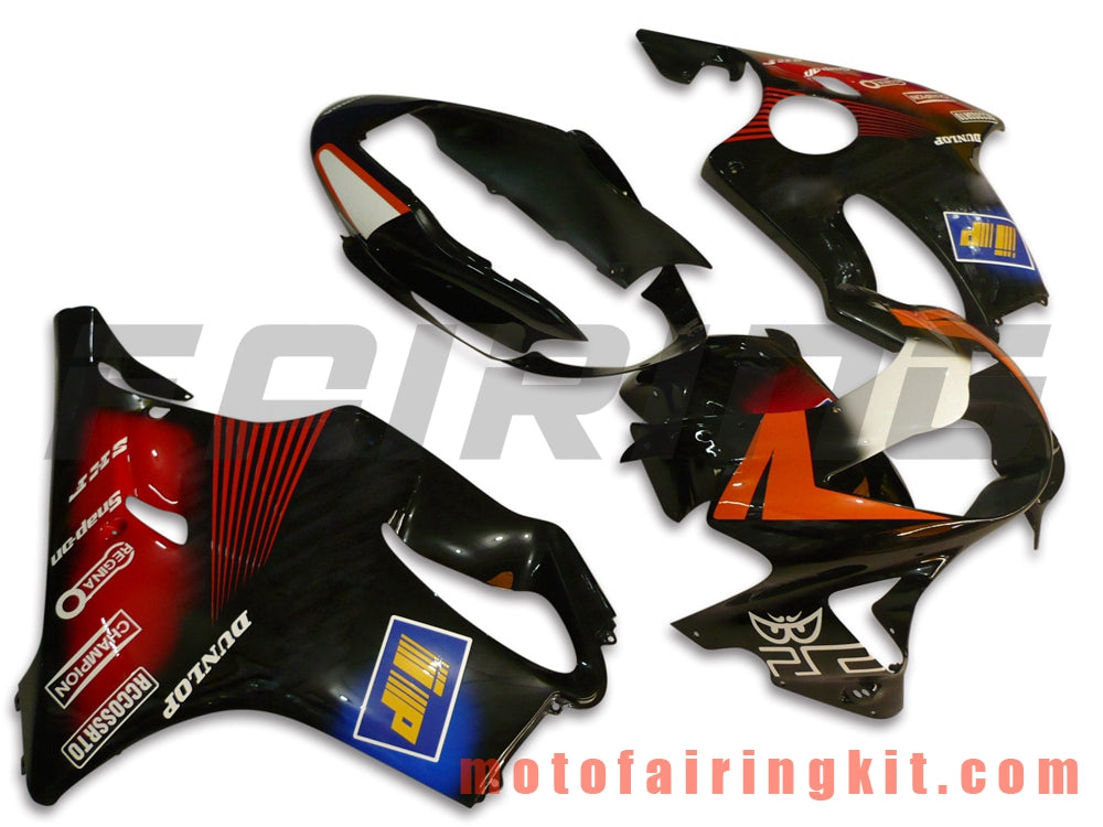 Fairing Kits Fit for CBR600F4 1999 2000 CBR600 F4 99 00 Plastic ABS Injection Mold Complete Motorcycle Body Aftermarket Bodywork Frame (Black & Red) B005