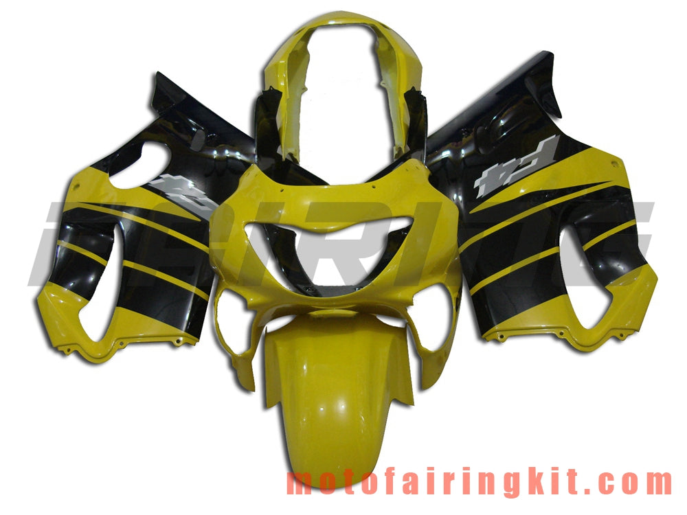 Fairing Kits Fit for CBR600F4 1999 2000 CBR600 F4 99 00 Plastic ABS Injection Mold Complete Motorcycle Body Aftermarket Bodywork Frame (Yellow & Black) B006