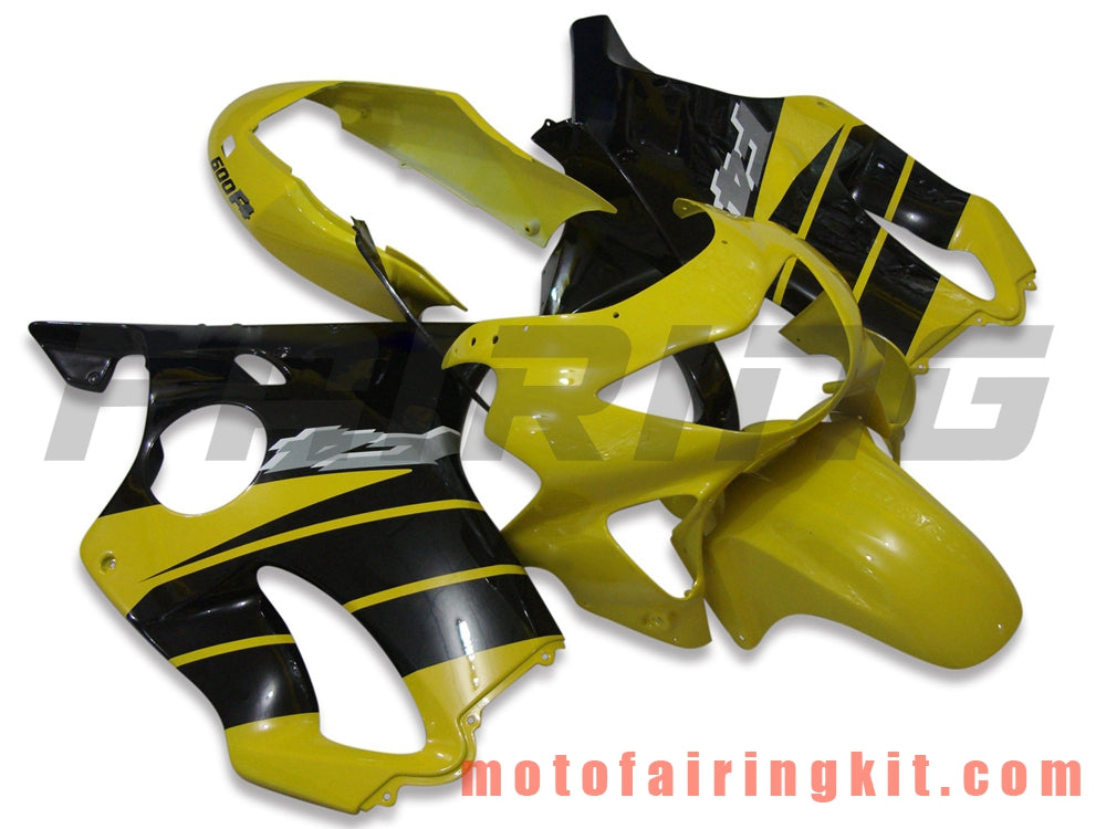 Fairing Kits Fit for CBR600F4 1999 2000 CBR600 F4 99 00 Plastic ABS Injection Mold Complete Motorcycle Body Aftermarket Bodywork Frame (Yellow & Black) B006