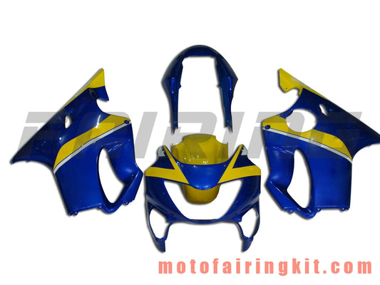 Kits de carenado aptos para CBR600F4 1999 2000 CBR600 F4 99 00 Molde de inyección de plástico ABS Carrocería completa para motocicleta Marco de carrocería de posventa (azul y amarillo) B007